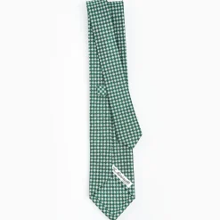 Dark Green Sartorial Classic Silk Tie - Small Flower Pattern