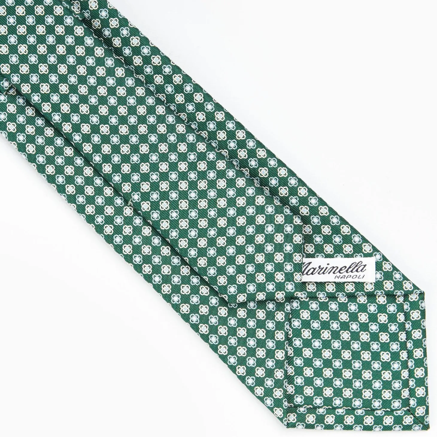 Dark Green Sartorial Classic Silk Tie - Small Flower Pattern