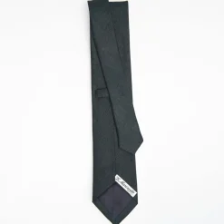 Dark Green Sartorial Linen Tie Solid Color