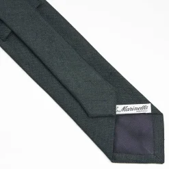 Dark Green Sartorial Linen Tie Solid Color