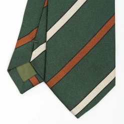 Dark Green Sartorial Striped Silk Tie