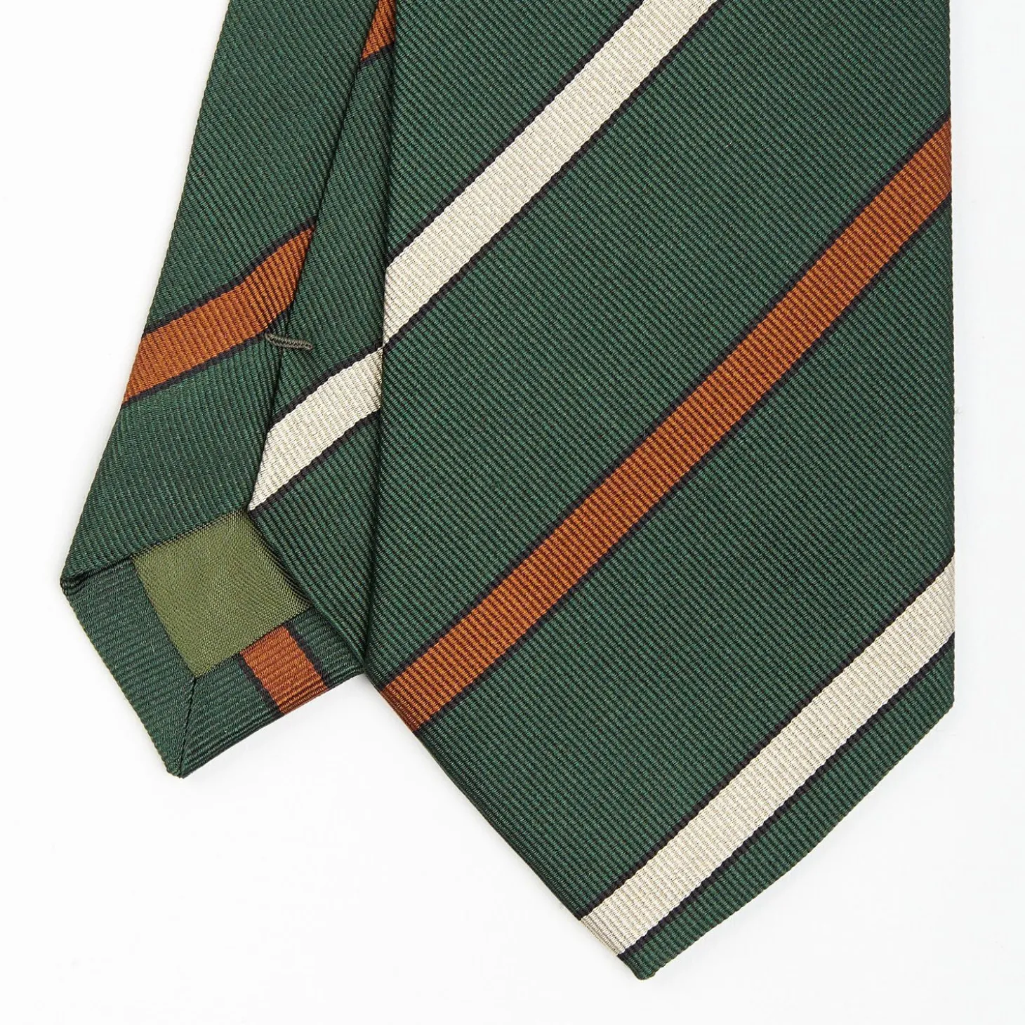 Dark Green Sartorial Striped Silk Tie
