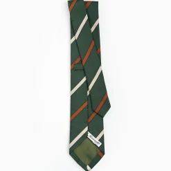 Dark Green Sartorial Striped Silk Tie