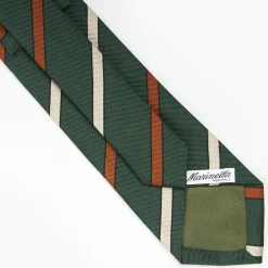 Dark Green Sartorial Striped Silk Tie