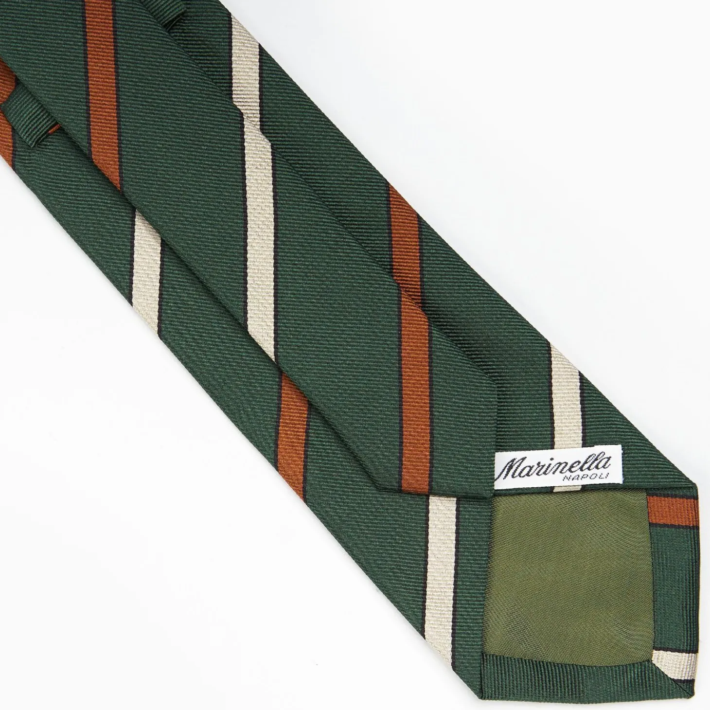Dark Green Sartorial Striped Silk Tie