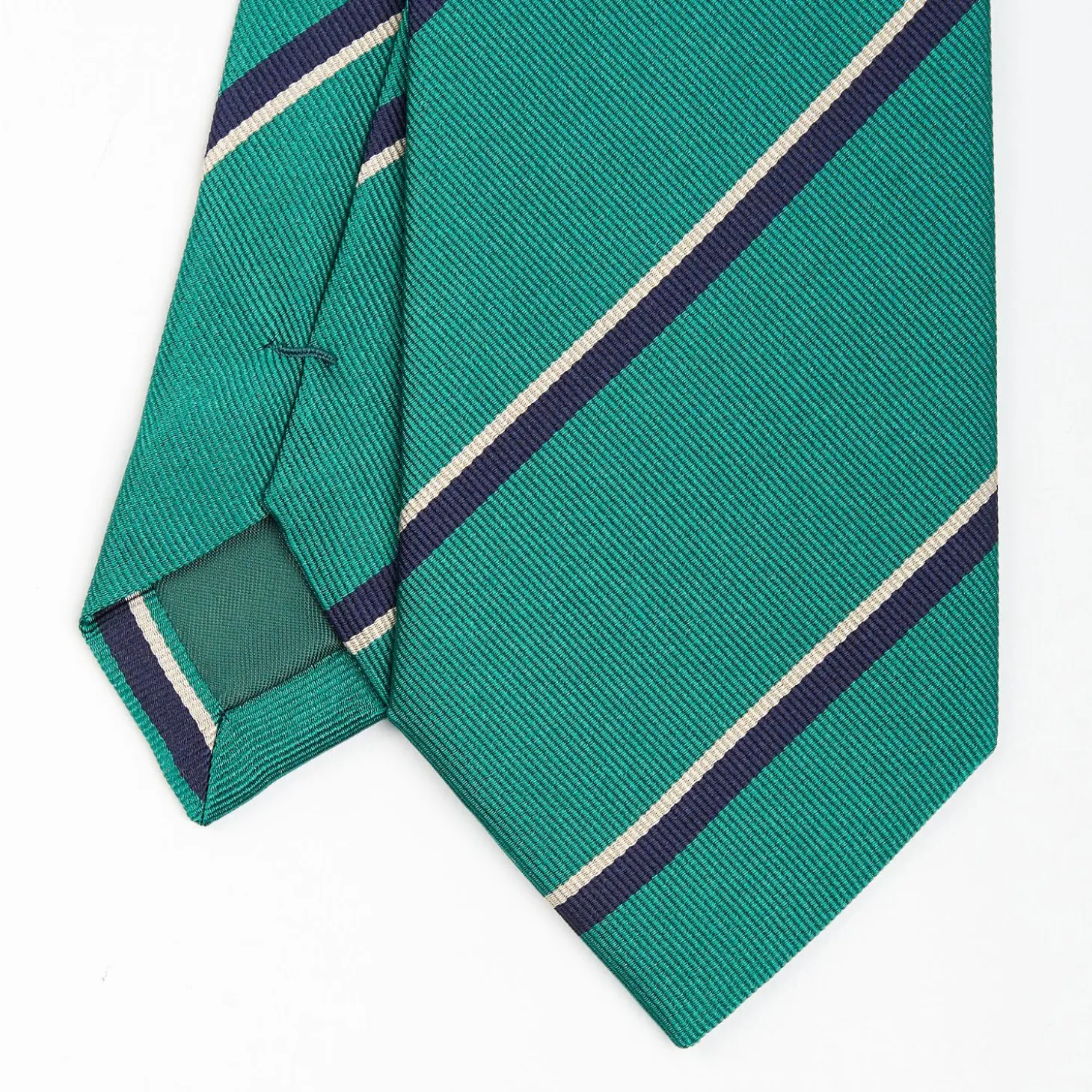 Dark Green Sartorial Striped Silk Tie
