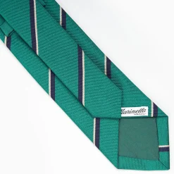 Dark Green Sartorial Striped Silk Tie