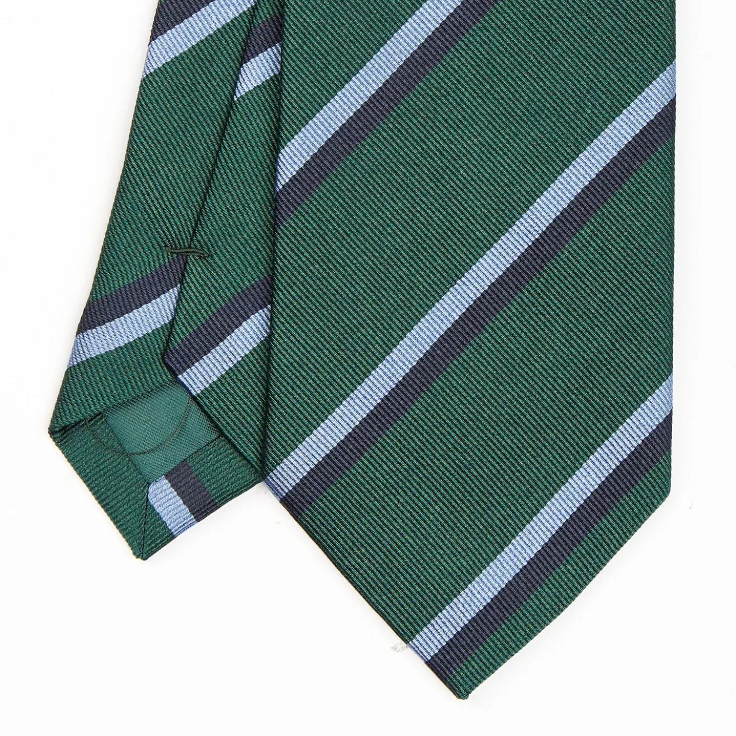 Dark Green Sartorial Striped Silk Tie