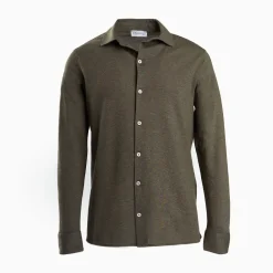 Dark Green Shirt In Cotton And Cashmere