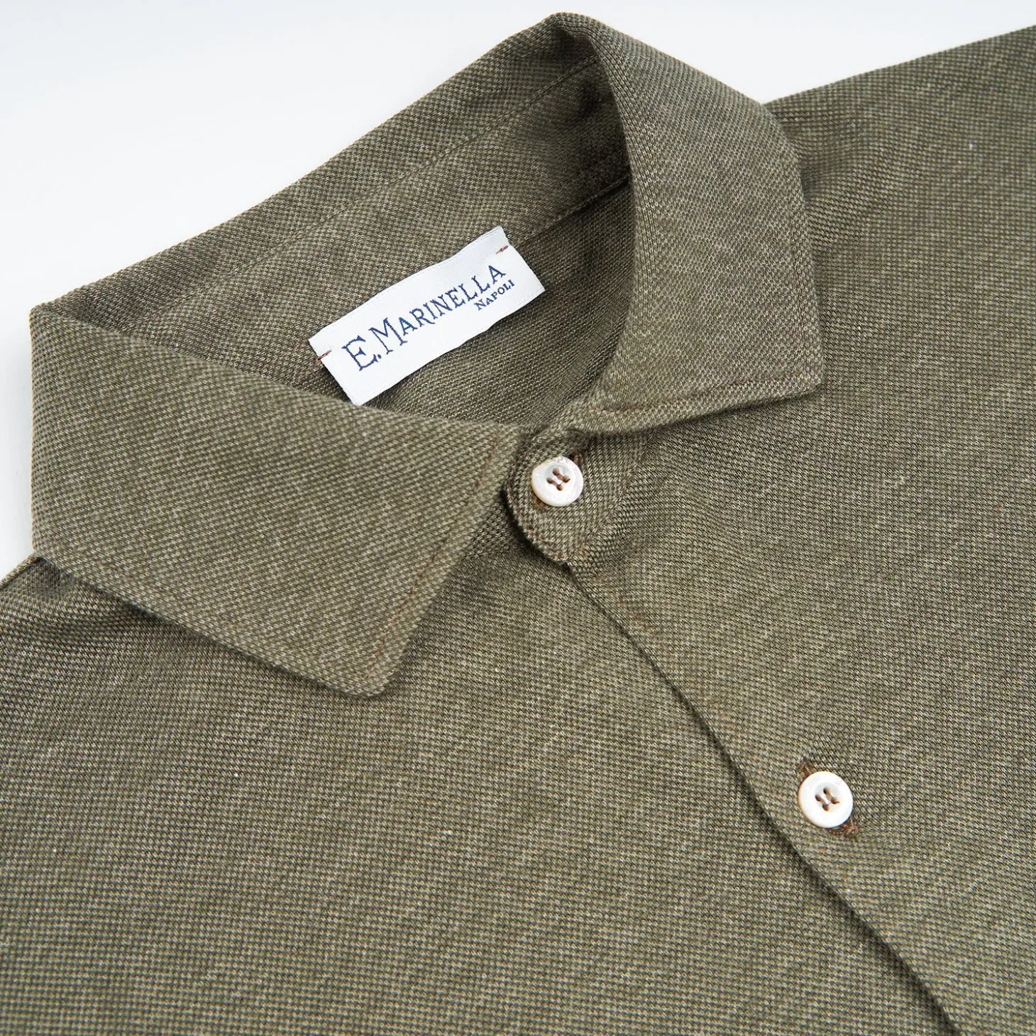Dark Green Shirt In Cotton And Cashmere