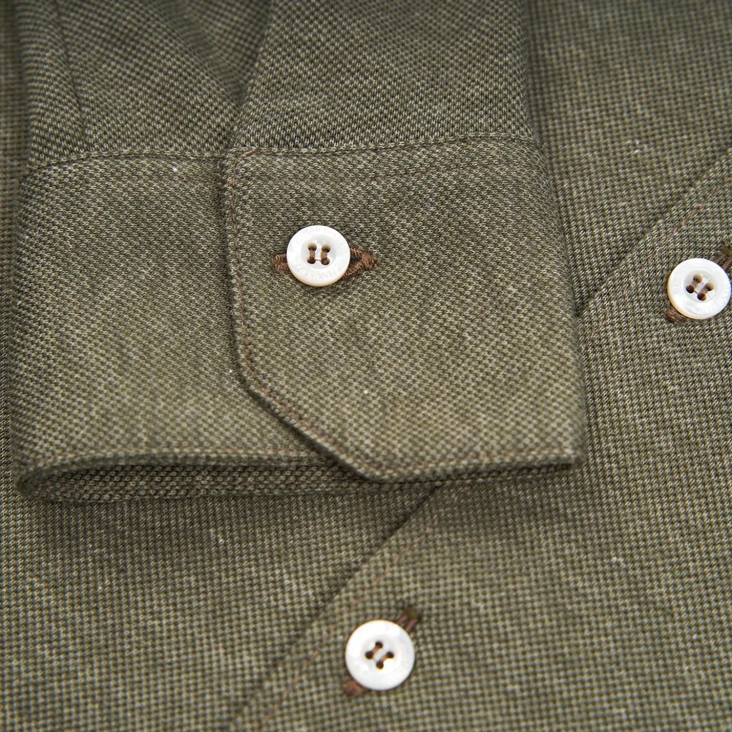 Dark Green Shirt In Cotton And Cashmere