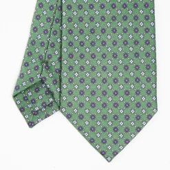 Dark Green Silk And Orange Fiber Tie
