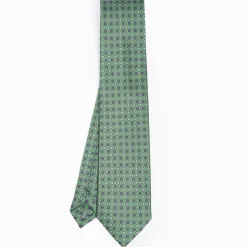 Dark Green Silk And Orange Fiber Tie