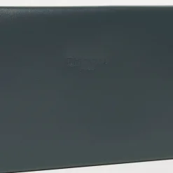 Dark Green Travel Tie Holder In Leather