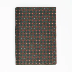 Dark Green Vertical Wallet In Silk And Leather