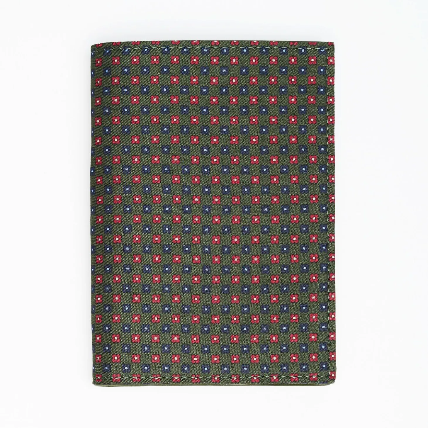 Dark Green Vertical Wallet In Silk And Leather