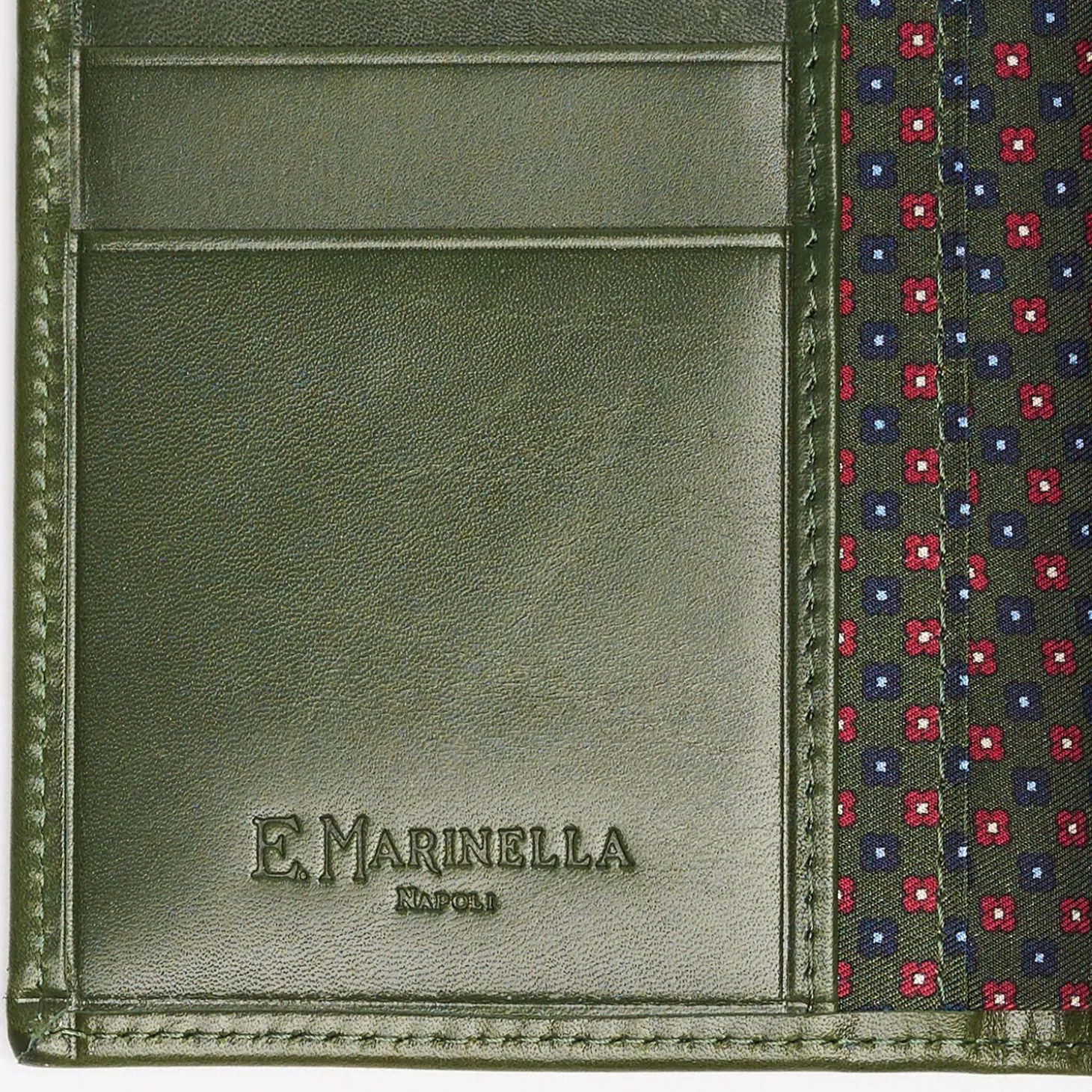 Dark Green Vertical Wallet In Silk And Leather