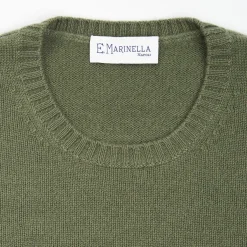 Dark Green Wool And Cashmere Crewneck