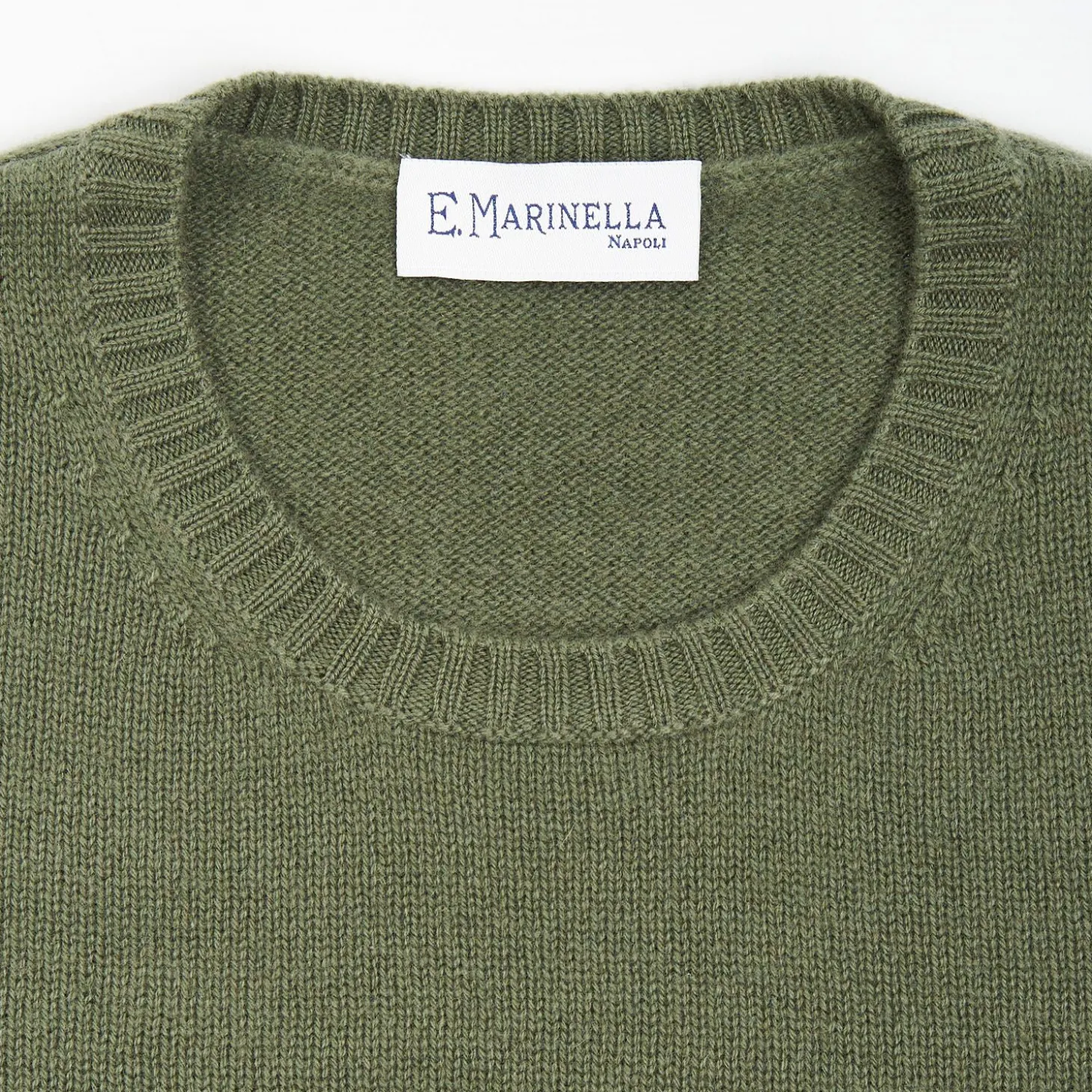 Dark Green Wool And Cashmere Crewneck