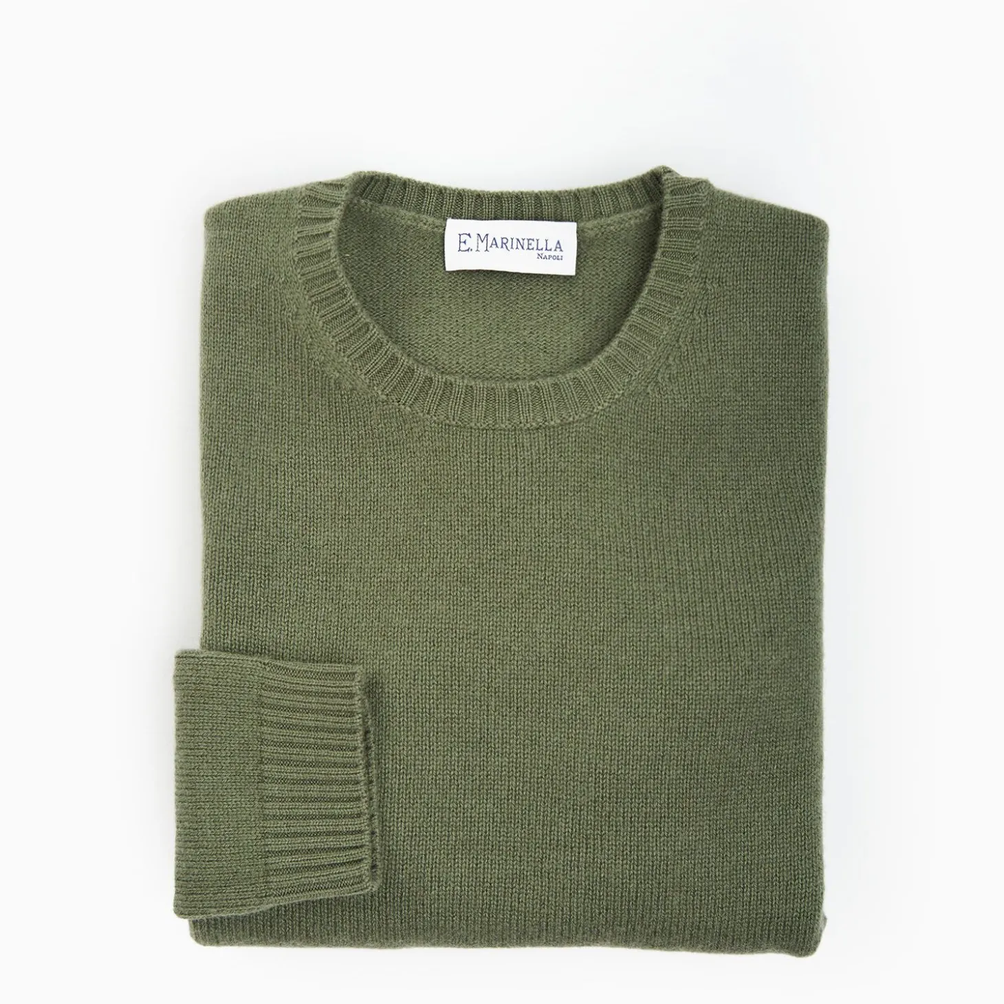 Dark Green Wool And Cashmere Crewneck