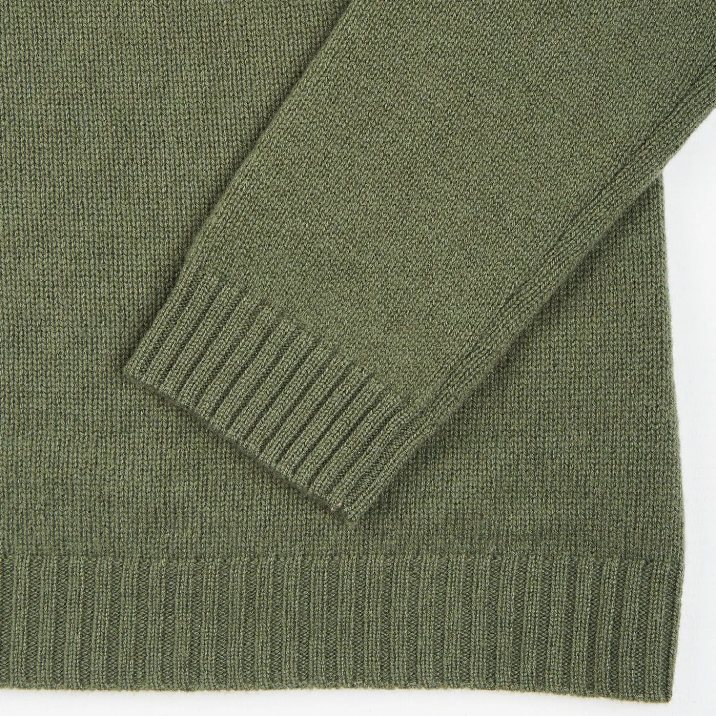 Dark Green Wool And Cashmere Crewneck