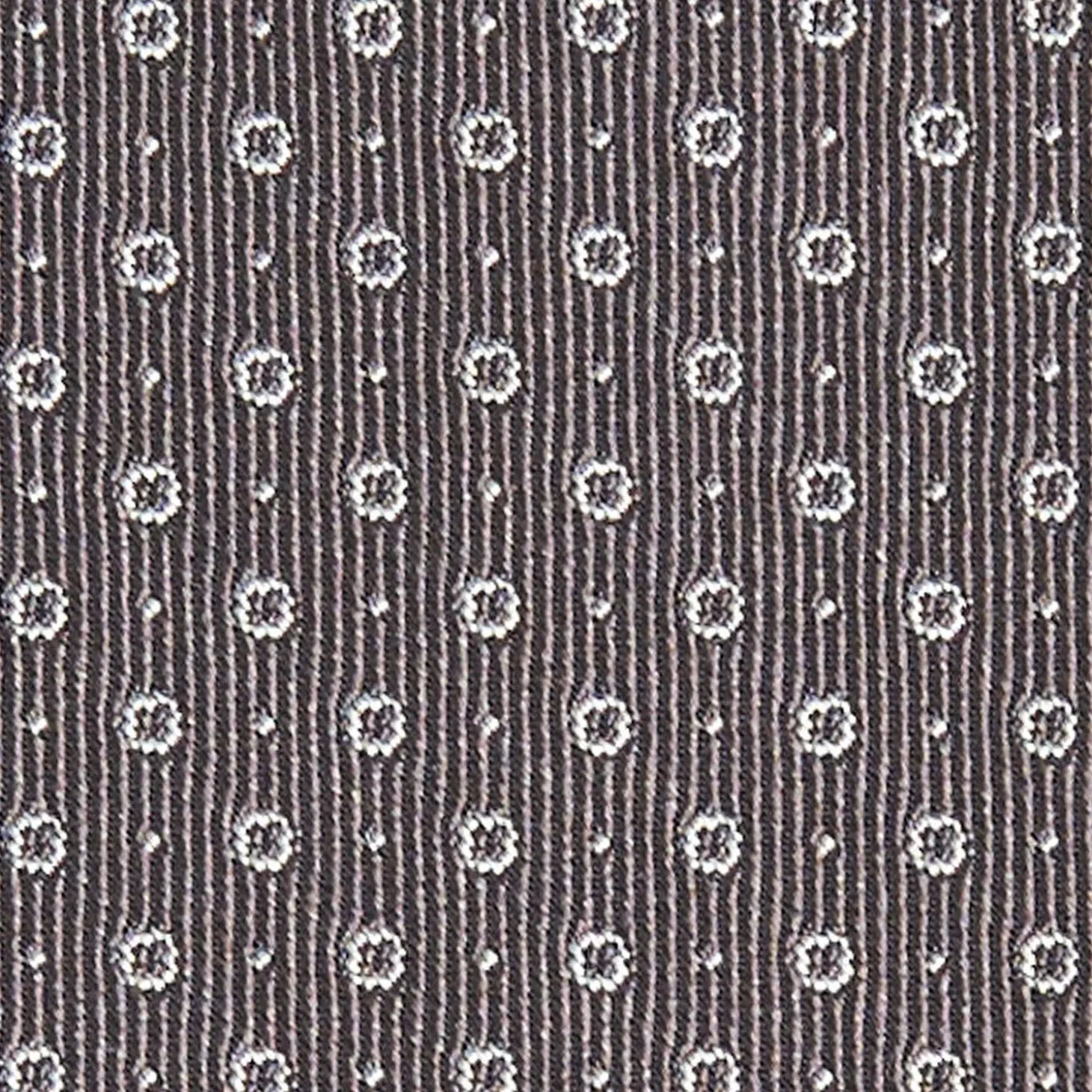 Dark Grey Ceremonial Jacquard Silk Tie Small Geometric Pattern