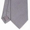 Dark Grey Ceremonial Jacquard Silk Tie Small Polka Dot Pattern