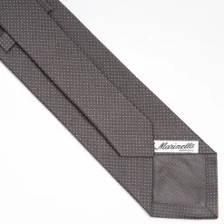 Dark Grey Ceremonial Jacquard Silk Tie - Small Polka Dot Pattern