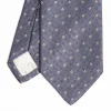 Dark Grey Cerimonial Silk Satin Tie Small Geometric Pattern