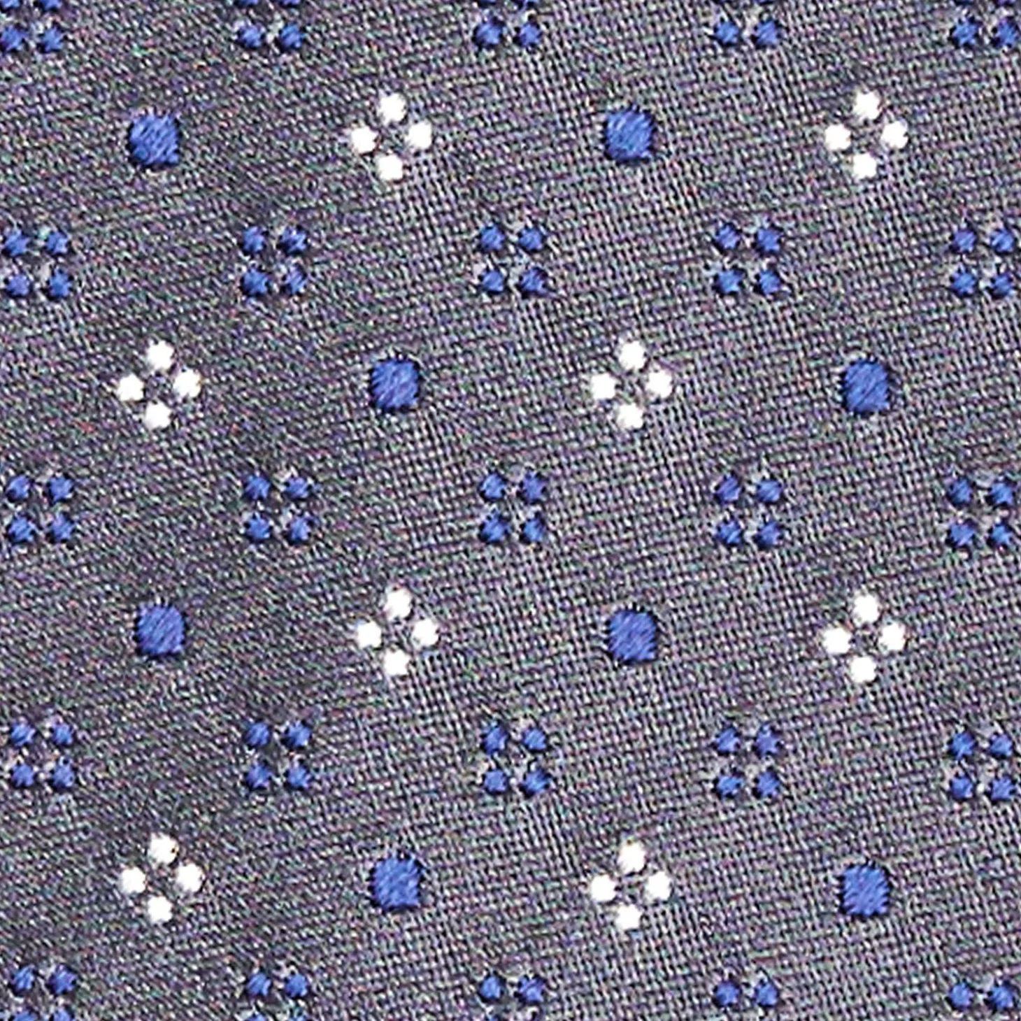 Dark Grey Cerimonial Silk Satin Tie Small Geometric Pattern