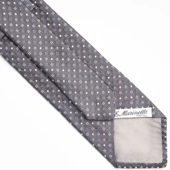 Dark Grey Cerimonial Silk Satin Tie Small Geometric Pattern