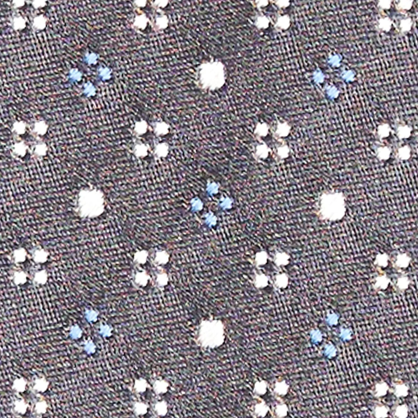 Dark Grey Cerimonial Silk Satin Tie Small Geometric Pattern