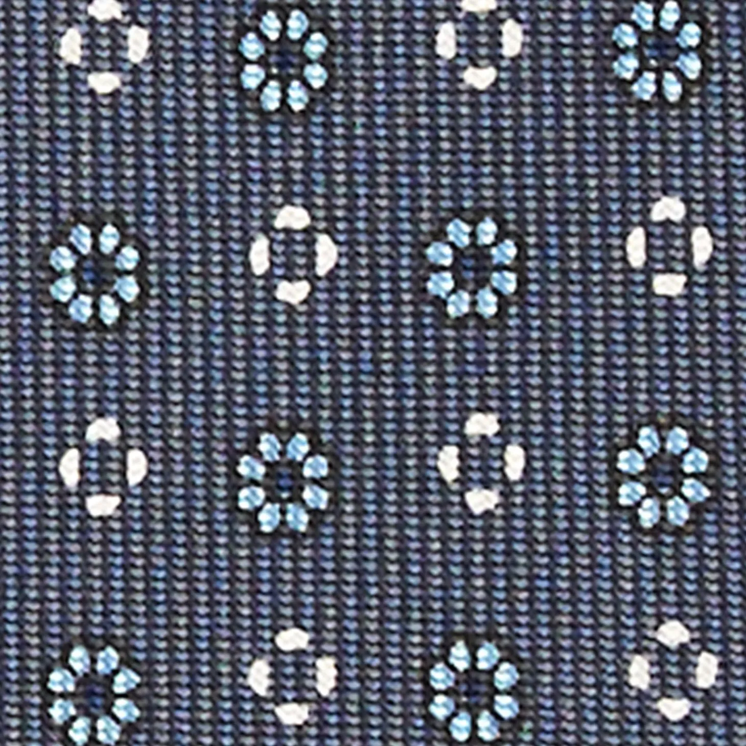 Dark Grey Extra Long Sartorial Silk Tie - Small Flower Pattern