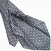 Dark Grey 9 Fold Sartorial Silk Tie - Small Geometric Pattern