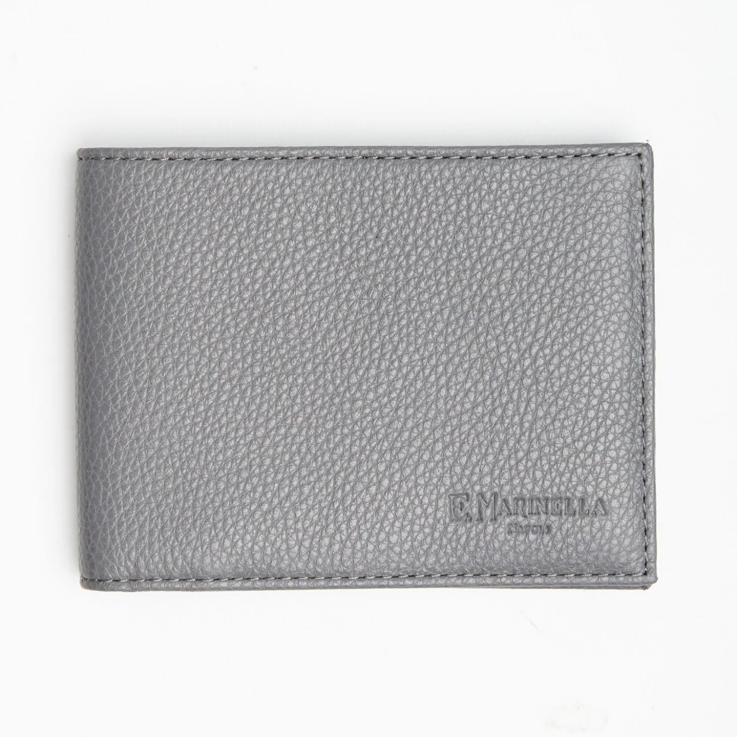Dark Grey Hammered Leather Horizontal Wallet