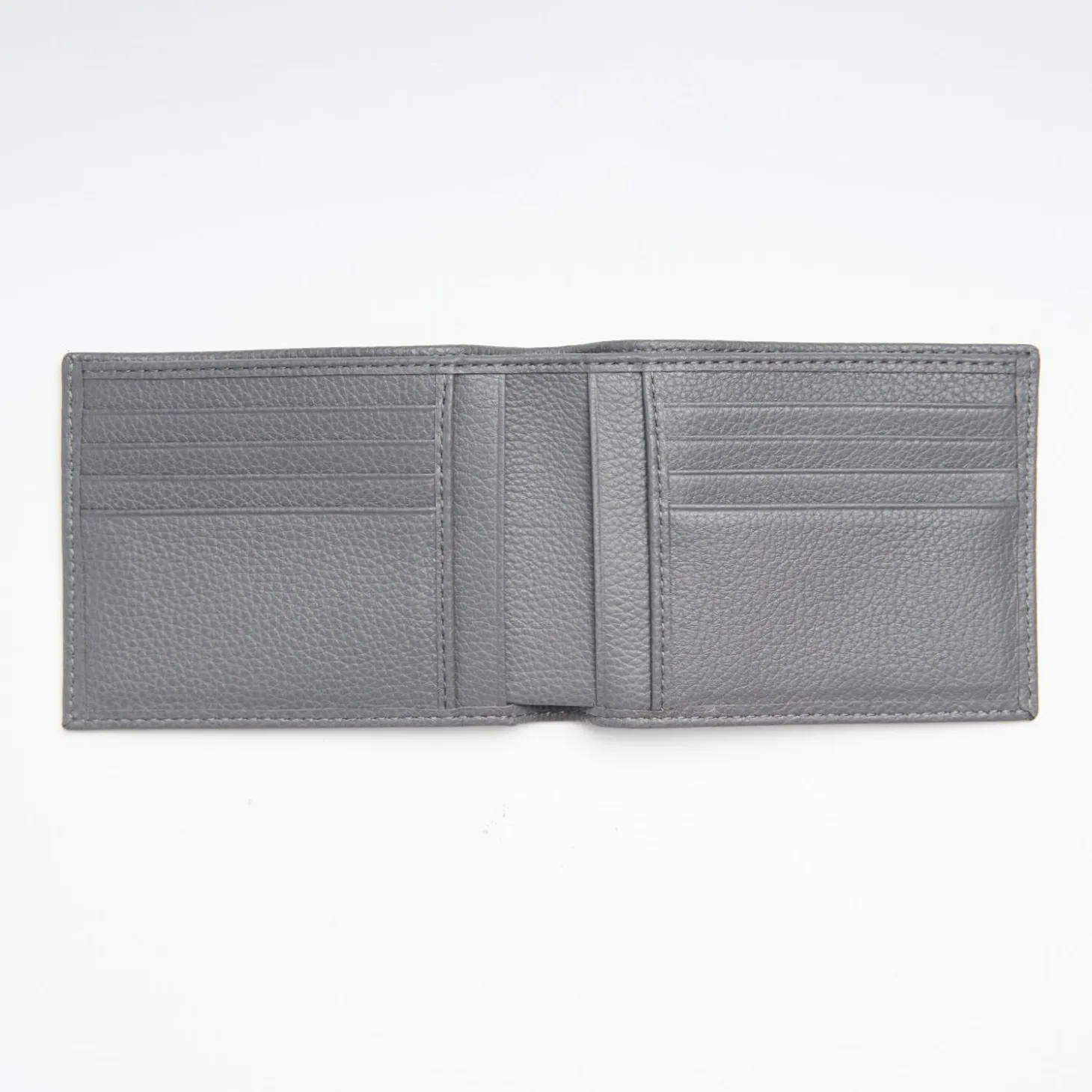 Dark Grey Hammered Leather Horizontal Wallet