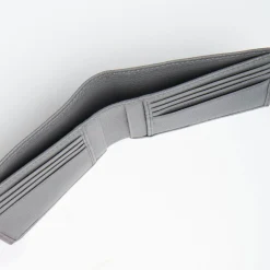 Dark Grey Hammered Leather Horizontal Wallet