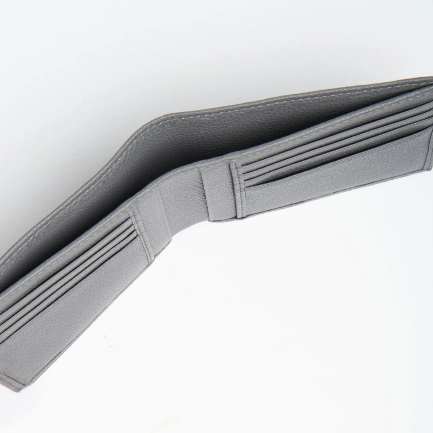 Dark Grey Hammered Leather Horizontal Wallet