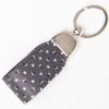 Dark Grey Keyfob In Silk And Leather