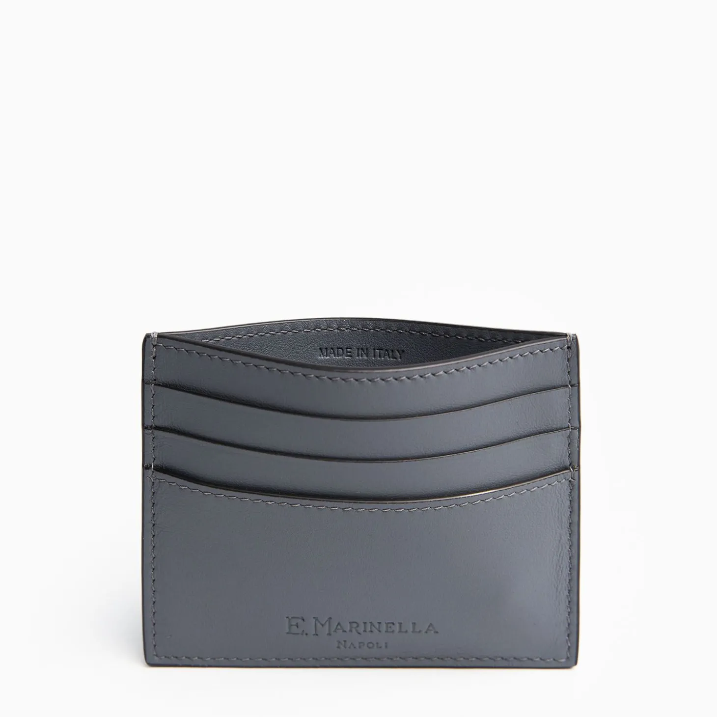 Dark Grey Leather Credit Card Holder