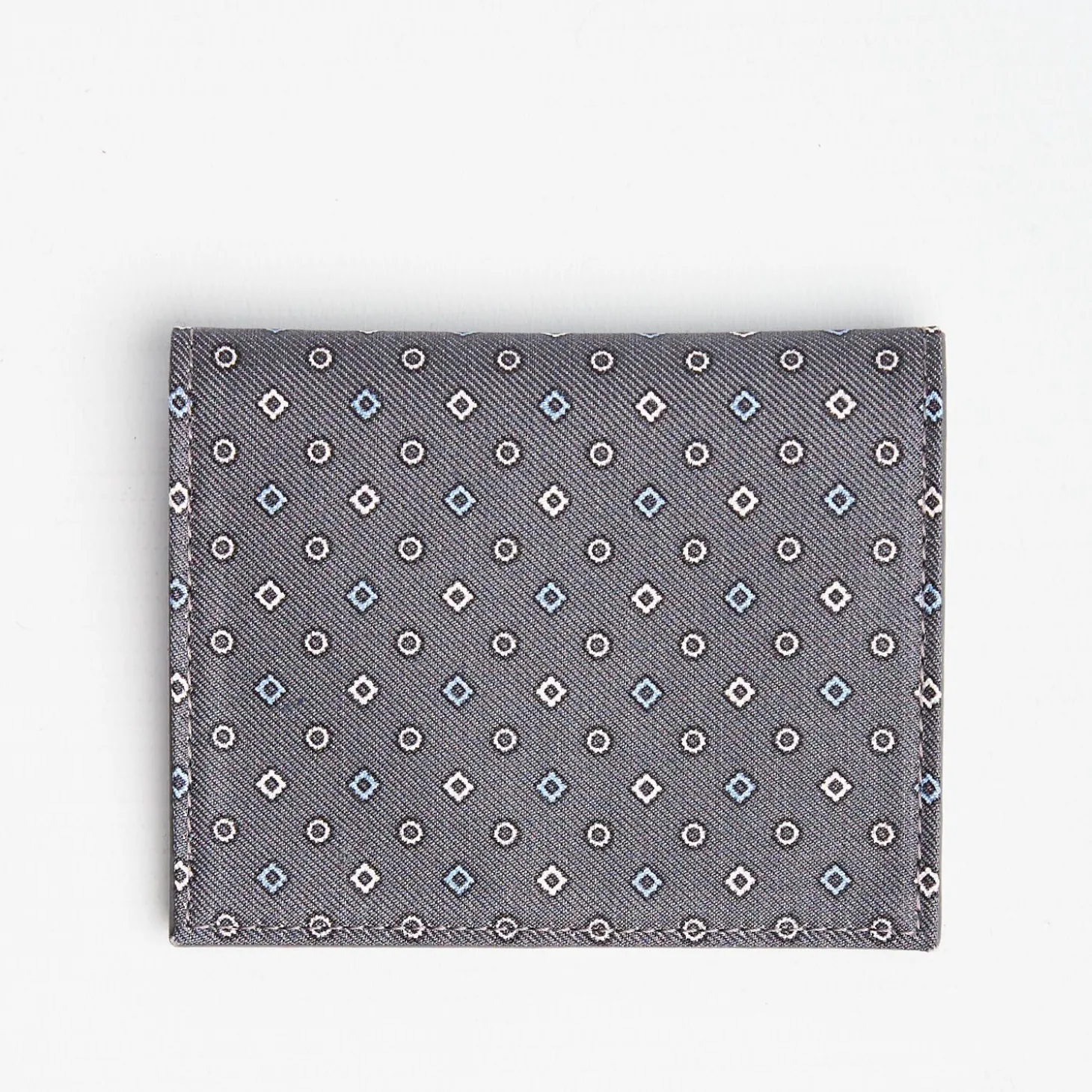 Dark Grey Leather Folding Card Holder - 10 Compartments