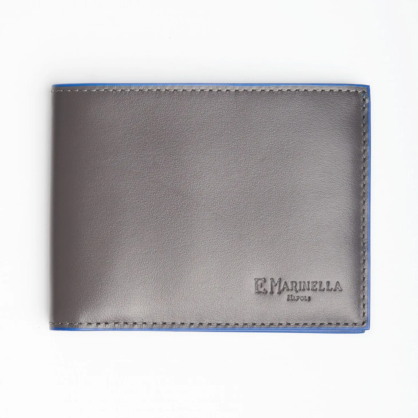 Dark Grey Leather Horizontal Wallet