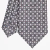 Dark Grey Sartorial Classic Silk Tie Small Flower Pattern
