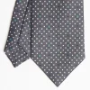 Dark Grey Sartorial Classic Silk Tie Small Flower Pattern