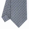 Dark Grey Sartorial Classic Silk Tie - Small Flower Designs
