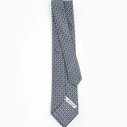 Dark Grey Sartorial Classic Silk Tie - Small Flower Designs