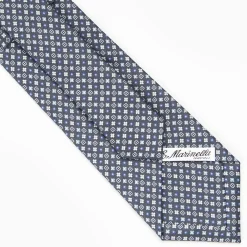 Dark Grey Sartorial Classic Silk Tie - Small Flower Designs