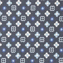 Dark Grey Sartorial Classic Silk Tie - Small Flower Designs