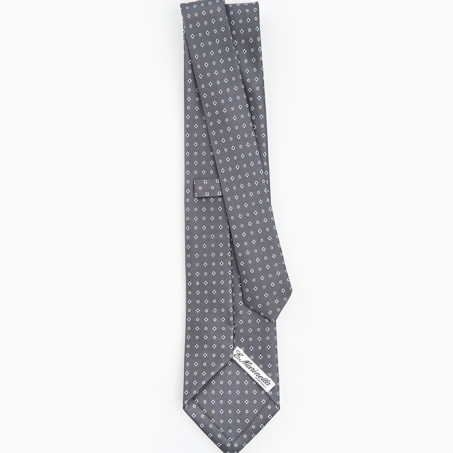 Dark Grey Sartorial Classic Silk Tie - Small Flower Designs
