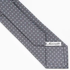 Dark Grey Sartorial Classic Silk Tie - Small Flower Designs